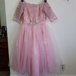 Pink lace dress